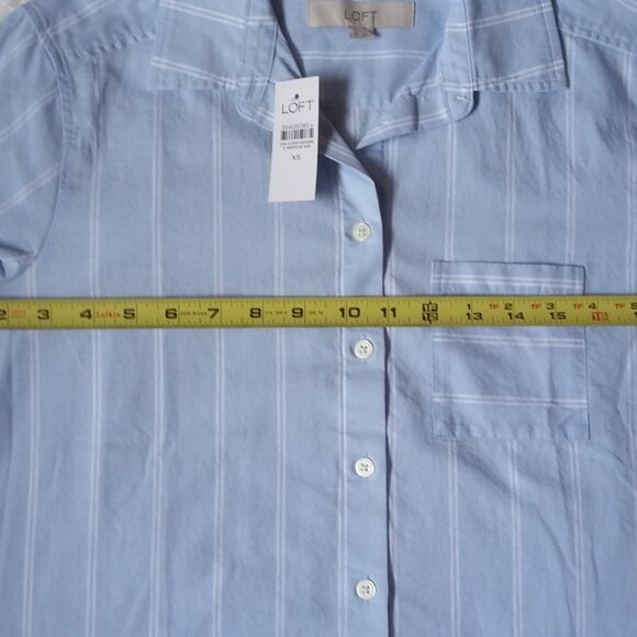 New LOFT Striped Relaxed Everyday Shirt XS - Picture 7 of 10